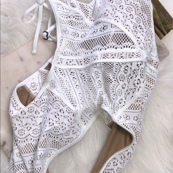 BECCA CROCHET PLUNGE SWIMSUIT - Picture 8 of 8